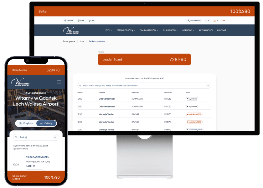 Siatka reklamowa na stronie internetowej